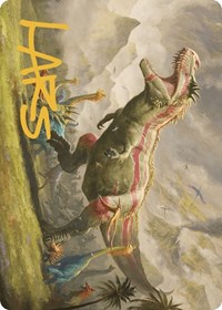 Ghalta, Stampede Tyrant Art Card (Gold-Stamped Signature), Art Series: The Lost Caverns of Ixalan