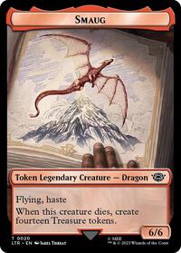 Smaug // Food (0024) Double-Sided Token (Surge Foil), Universes Beyond: The Lord of the Rings: Tales of Middle-earth