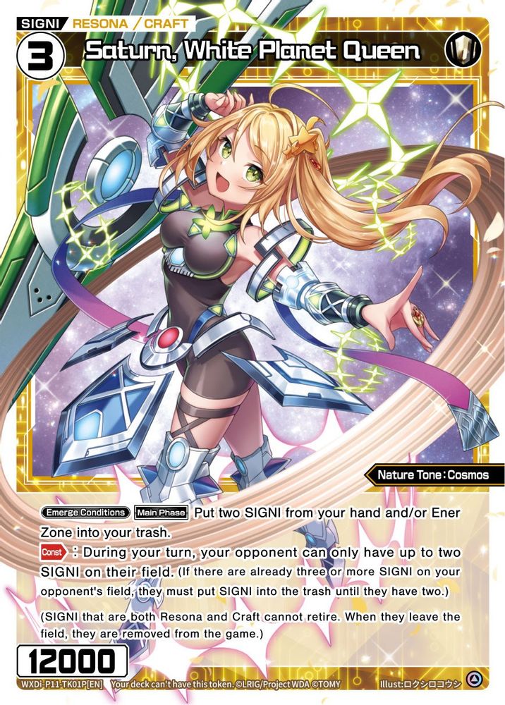 Saturn, White Planet Queen (Parallel Foil), Standard, front