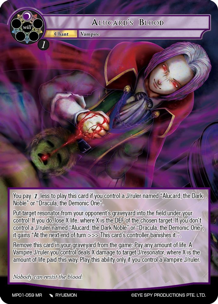 Alucard's Blood, Standard, front