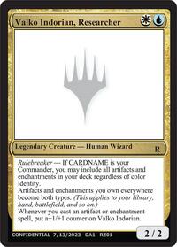 Valko Indorian, Researcher, Un-Known Event Playtest Cards