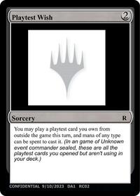 Playtest Wish, Un-Known Event Playtest Cards