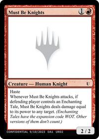 Must Be Knights, Un-Known Event Playtest Cards