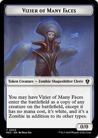 Vizier of Many Faces // Zombie Double-Sided Token, Commander: Murders at Karlov Manor