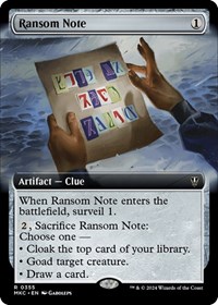 Ransom Note (0355) (Extended Art), Commander: Murders at Karlov Manor