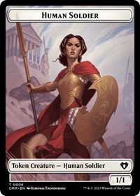 Human Soldier // Knight Double-Sided Token, Commander Masters