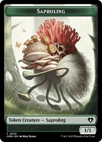 Saproling // Dragon (0021) Double-Sided Token, Commander Masters