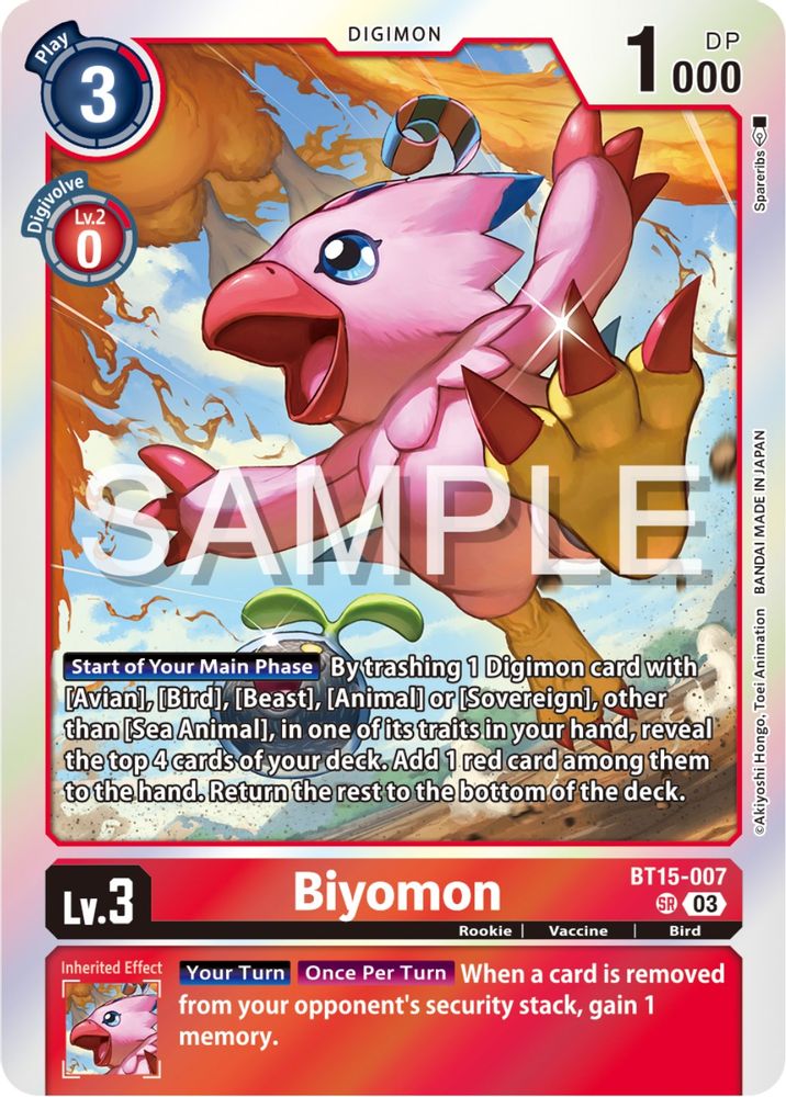 Biyomon, Foil, front