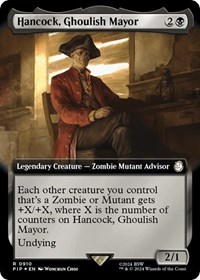 Hancock, Ghoulish Mayor (Extended Art) (Surge Foil), Universes Beyond: Fallout