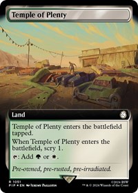 Temple of Plenty (Extended Art) (Surge Foil), Universes Beyond: Fallout