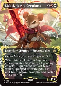 Mabel, Heir to Cragflame (Borderless) (Raised Foil), Bloomburrow