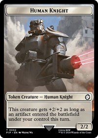 Human Knight // Food (0014) Double-Sided Token, Universes Beyond: Fallout
