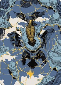 Fractured Identity Art Card (Gold-Stamped Planeswalker Symbol), Art Series: Outlaws of Thunder Junction
