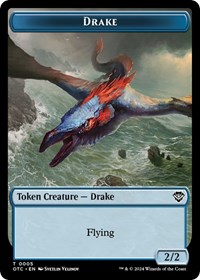 Drake // Soldier (0026) Double-Sided Token, Commander: Outlaws of Thunder Junction