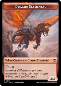 Dragon Elemental // Bird Illusion Double-Sided Token, Commander: Outlaws of Thunder Junction