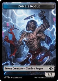 Zombie Rogue // Plot Double-Sided Token, Outlaws of Thunder Junction