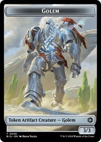 Golem // Plot Double-Sided Token, Outlaws of Thunder Junction: The Big Score
