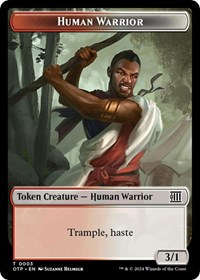 Human Warrior // Plot Double-Sided Token, Outlaws of Thunder Junction: Breaking News