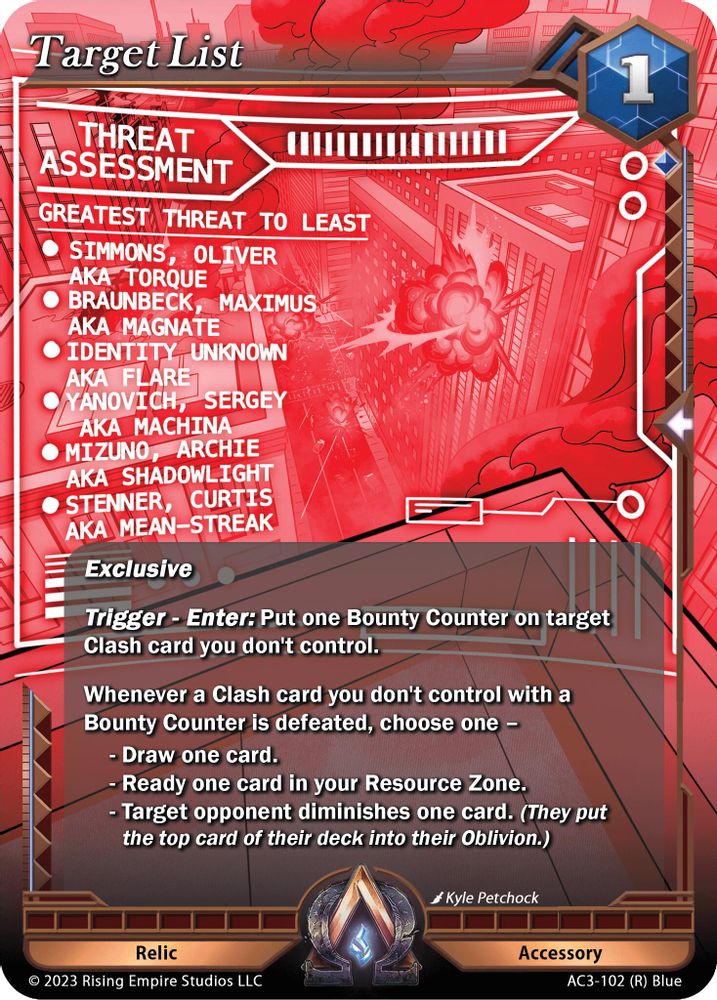 Target List, Standard, front