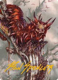 Grist, Voracious Larva Art Card (Gold-Stamped Signature), Art Series: Modern Horizons 3