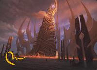 Phyrexian Tower Art Card (Gold-Stamped Signature), Art Series: Modern Horizons 3
