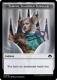 Emblem - Tamiyo, Seasoned Scholar // Energy Reserve Double-Sided Token, Modern Horizons 3