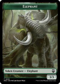 Elephant (Ripple Foil) // Beast (0016) Double-Sided Token, Commander: Modern Horizons 3
