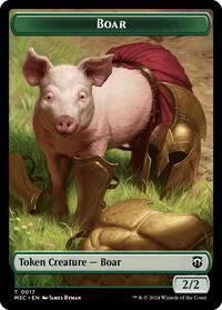 Boar (Ripple Foil) // Forest Dryad Double-Sided Token, Commander: Modern Horizons 3