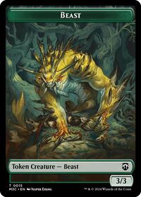 Beast (0015) (Ripple Foil) // Insect (0025) Double-Sided Token, Commander: Modern Horizons 3