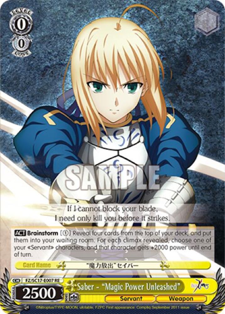 Saber - "Magic Power Unleashed", Standard, front