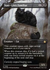 Nine-Lives Familiar (Borderless) (Mana Foil), Foundations