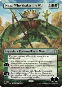 Nissa, Who Shakes the World (Borderless), Commander: Bloomburrow