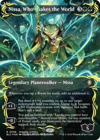 Nissa, Who Shakes the World (Borderless) (Raised Foil), Commander: Bloomburrow