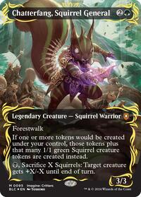 Chatterfang, Squirrel General (Borderless) (Raised Foil), Commander: Bloomburrow