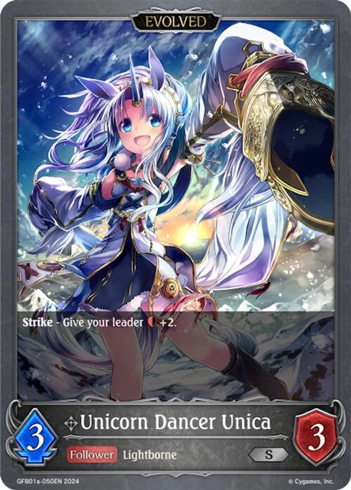 Unicorn Dancer Unica (Evolved) (GFB01a-050EN), Standard, front
