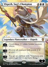 Elspeth, Sun's Champion (Borderless), Commander: Bloomburrow