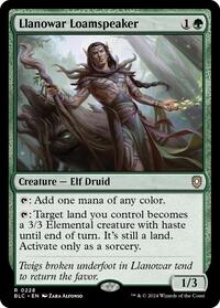 Llanowar Loamspeaker, Commander: Bloomburrow