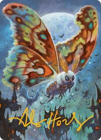 Luminous Broodmoth Art Card (Gold-Stamped Signature), Art Series: Bloomburrow