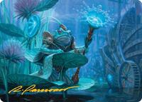 Dour Port-Mage Art Card (Gold-Stamped Signature), Art Series: Bloomburrow
