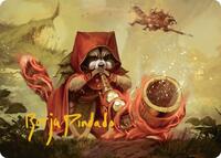 Raccoon Rallier Art Card (Gold-Stamped Signature), Art Series: Bloomburrow