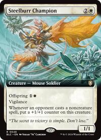 Steelburr Champion (Extended Art), Commander: Bloomburrow