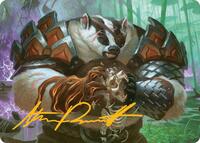 Hugs, Grisly Guardian Art Card (Gold-Stamped Signature), Art Series: Bloomburrow
