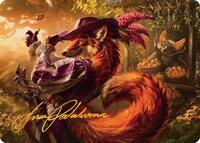 Mr. Foxglove Art Card (Gold-Stamped Signature), Art Series: Bloomburrow