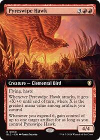 Pyreswipe Hawk (Extended Art), Commander: Bloomburrow