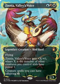 Zinnia, Valley's Voice (Borderless) (Raised Foil), Commander: Bloomburrow
