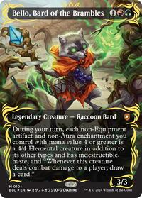 Bello, Bard of the Brambles (Borderless) (Raised Foil), Commander: Bloomburrow