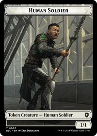 Human Soldier // Wolf (0035) Double-Sided Token, Commander: Bloomburrow