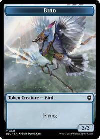 Bird (0011) // Fish Double-Sided Token, Commander: Bloomburrow