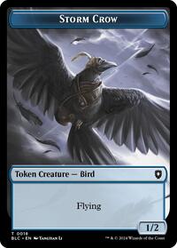 Storm Crow // Bird (003) Double-Sided Token, Commander: Bloomburrow