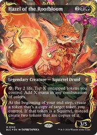 Hazel of the Rootbloom (Borderless) (Raised Foil), Commander: Bloomburrow